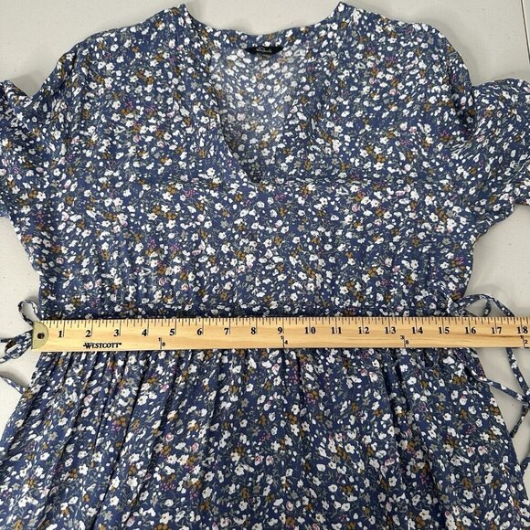 Rails Midi Tiered Dress Maple Blue Ditsy Floral Medium - Picture 12 of 13